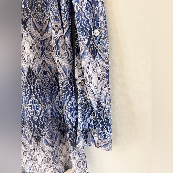 Y2K LOVE POTION Sheer Mesh Kaleidoscope Button Top Funky Psychedelic Retro Sz M - Picture 8 of 12